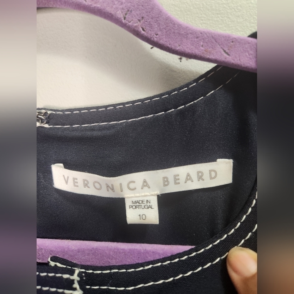 VERONICA BEARD MIKEL Top-Stitch Cinch Waist Mini Dress 10 - Picture 6 of 7